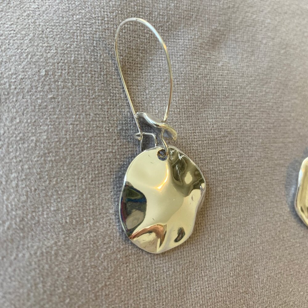 3 for 30 Shiny Silver Dangle Earrings Vintage, Non Tarnishing - Picture 4 of 6